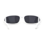 Polarized Unique Curved Side Visor Lens Narrow Rectangle Sunglasses