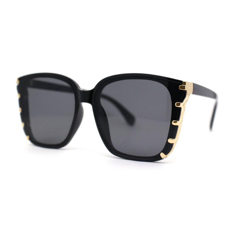 Womens Ornate Metal Side Jewel Butterfly Diva Sunglasses