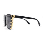 Womens Ornate Metal Side Jewel Butterfly Diva Sunglasses