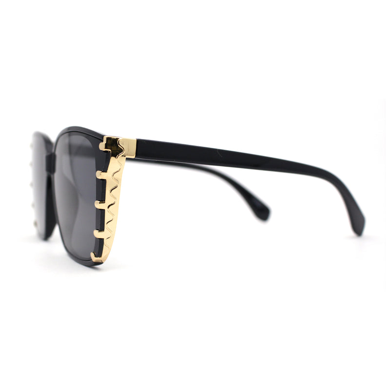 Womens Ornate Metal Side Jewel Butterfly Diva Sunglasses