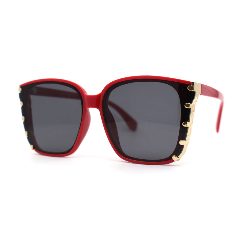 Womens Ornate Metal Side Jewel Butterfly Diva Sunglasses
