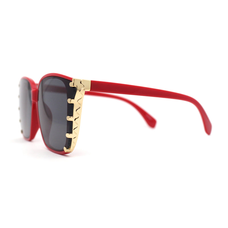 Womens Ornate Metal Side Jewel Butterfly Diva Sunglasses