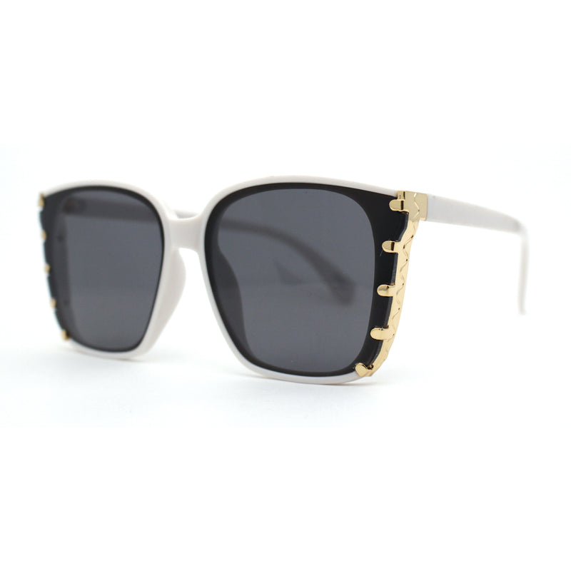 Womens Ornate Metal Side Jewel Butterfly Diva Sunglasses