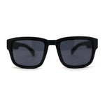 Kush Vented Side Visor Horn Rim Rectangle Plastic Sunglasses