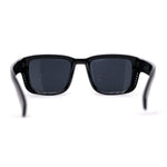 Kush Vented Side Visor Horn Rim Rectangle Plastic Sunglasses