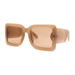 Womens Minimal Oversize Mod Thick Temple Chic Rectangle Sunglasses