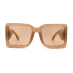 Womens Minimal Oversize Mod Thick Temple Chic Rectangle Sunglasses