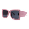 Womens Minimal Oversize Mod Thick Temple Chic Rectangle Sunglasses