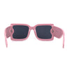Womens Minimal Oversize Mod Thick Temple Chic Rectangle Sunglasses