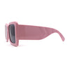 Womens Minimal Oversize Mod Thick Temple Chic Rectangle Sunglasses