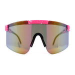 80s Pop Paint Splatter Rimless Half Rim Oversize Sport Plastic Sunglasses