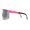 80s Pop Paint Splatter Rimless Half Rim Oversize Sport Plastic Sunglasses