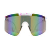 80s Pop Paint Splatter Rimless Half Rim Oversize Sport Plastic Sunglasses