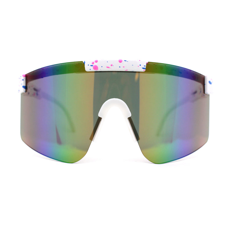 80s Pop Paint Splatter Rimless Half Rim Oversize Sport Plastic Sunglas –  superawesome106