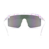 80s Pop Paint Splatter Rimless Half Rim Oversize Sport Plastic Sunglasses