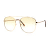 Double Bridge Rectangular Officer Color Gradient Metal Sunglasses