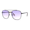 Double Bridge Rectangular Officer Color Gradient Metal Sunglasses