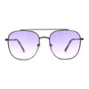 Double Bridge Rectangular Officer Color Gradient Metal Sunglasses