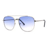 Double Bridge Rectangular Officer Color Gradient Metal Sunglasses