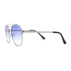 Double Bridge Rectangular Officer Color Gradient Metal Sunglasses