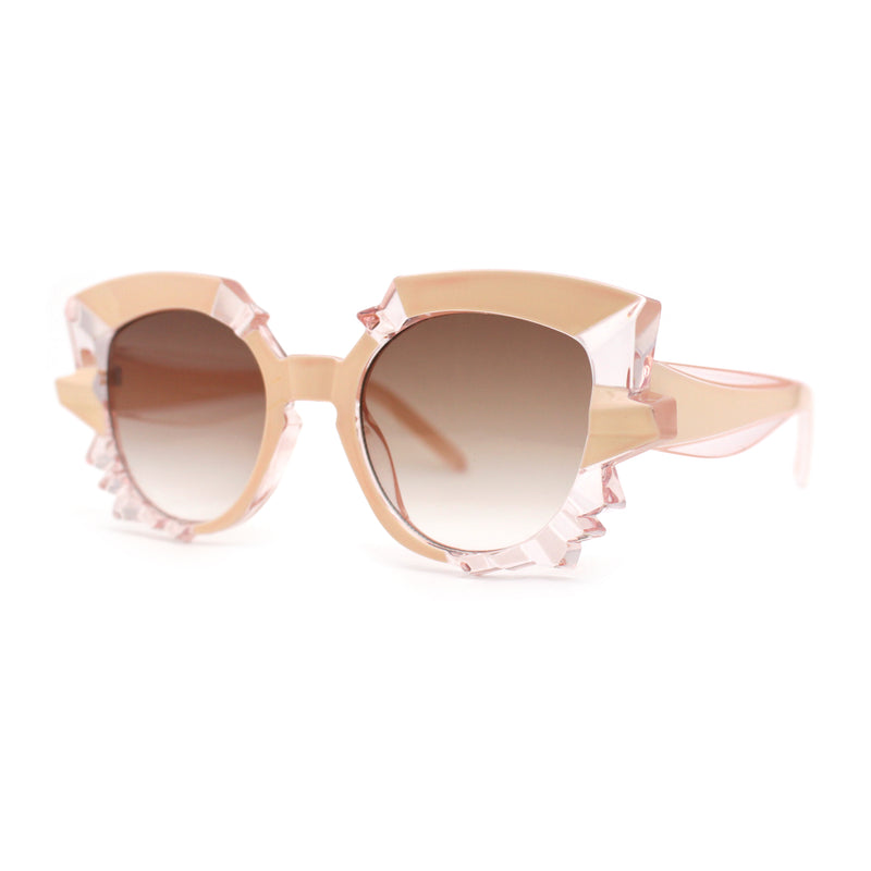 Womens Crystal Cluster Frame Unique Plastic Fashion Sunglasses