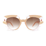 Womens Crystal Cluster Frame Unique Plastic Fashion Sunglasses