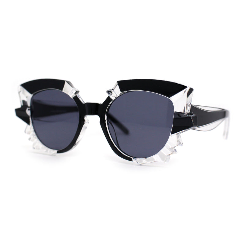 Womens Crystal Cluster Frame Unique Plastic Fashion Sunglasses