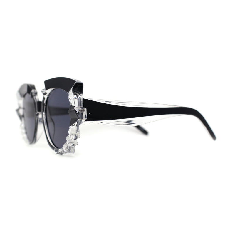 Womens Crystal Cluster Frame Unique Plastic Fashion Sunglasses