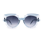 Womens Crystal Cluster Frame Unique Plastic Fashion Sunglasses