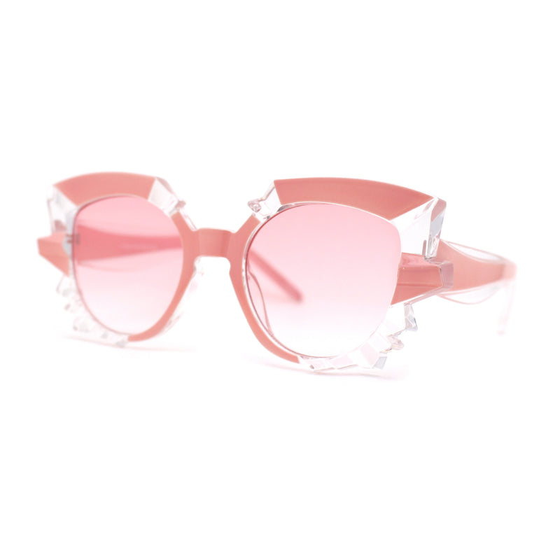 Womens Crystal Cluster Frame Unique Plastic Fashion Sunglasses