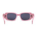 Unique Diamond Geometric Cut Mod Rectangle Plastic Sunglasses