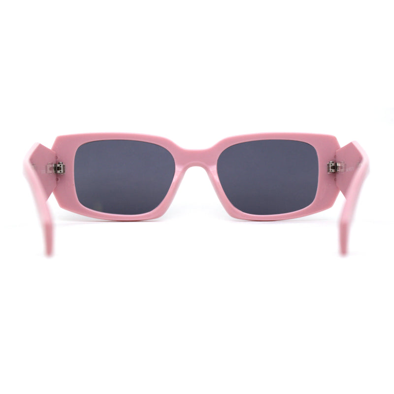 Unique Diamond Geometric Cut Mod Rectangle Plastic Sunglasses