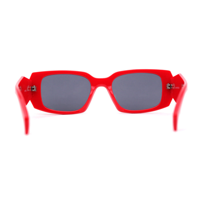 Unique Diamond Geometric Cut Mod Rectangle Plastic Sunglasses