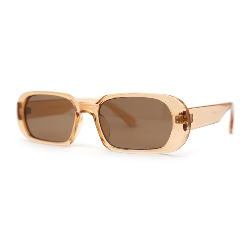 Womens Mod Oval Retro Narrow Rectangle Plastic Sunglasses