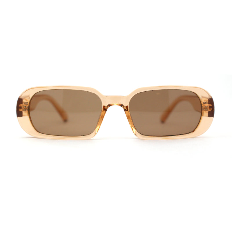 Womens Mod Oval Retro Narrow Rectangle Plastic Sunglasses
