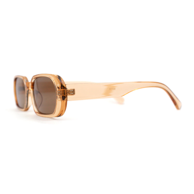 Womens Mod Oval Retro Narrow Rectangle Plastic Sunglasses