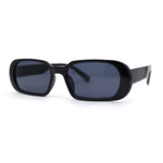 Womens Mod Oval Retro Narrow Rectangle Plastic Sunglasses