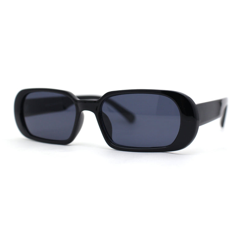 Womens Mod Oval Retro Narrow Rectangle Plastic Sunglasses