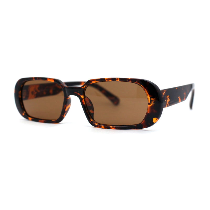Womens Mod Oval Retro Narrow Rectangle Plastic Sunglasses