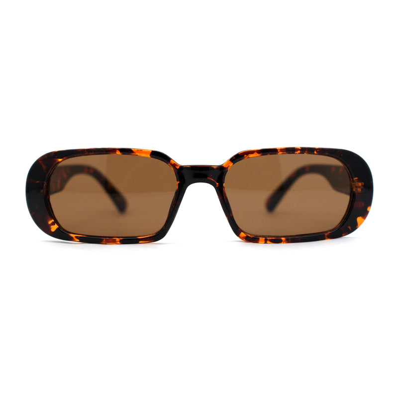 Womens Mod Oval Retro Narrow Rectangle Plastic Sunglasses