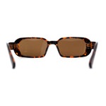 Womens Mod Oval Retro Narrow Rectangle Plastic Sunglasses