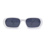 Womens Mod Oval Retro Narrow Rectangle Plastic Sunglasses