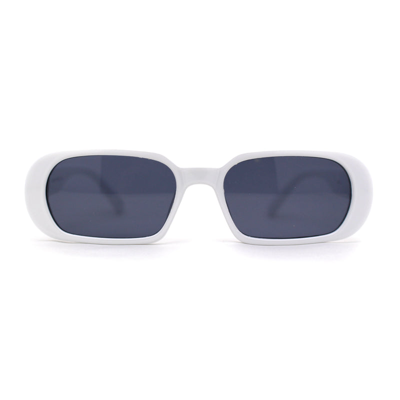 Womens Mod Oval Retro Narrow Rectangle Plastic Sunglasses