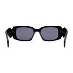 Unique Diamond Bevel Cut Mod Rectangle Plastic Sunglasses
