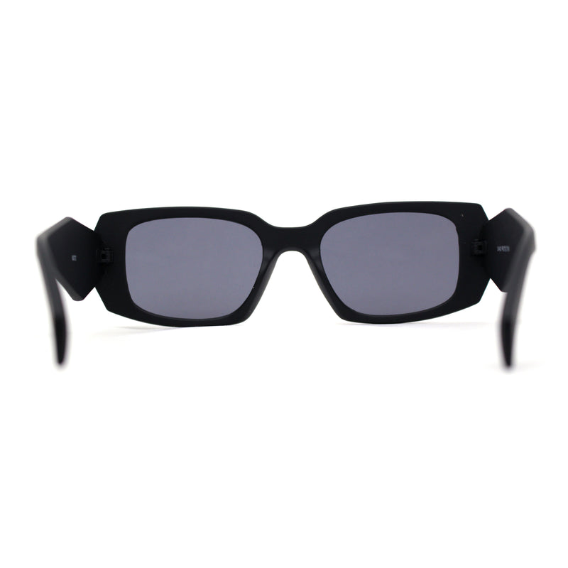 Unique Diamond Bevel Cut Mod Rectangle Plastic Sunglasses