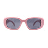 Unique Diamond Bevel Cut Mod Rectangle Plastic Sunglasses