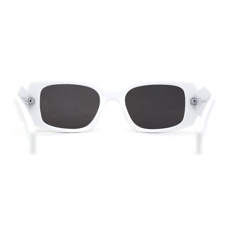 Unique Diamond Bevel Cut Mod Rectangle Plastic Sunglasses