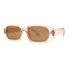 Womens Translucent Mod Oval Retro Narrow Rectangle Plastic Sunglasses