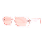 Womens Translucent Mod Oval Retro Narrow Rectangle Plastic Sunglasses