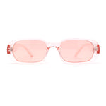 Womens Translucent Mod Oval Retro Narrow Rectangle Plastic Sunglasses